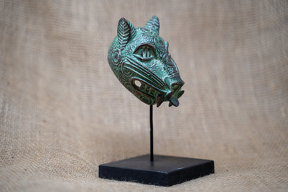 Benin Leopard sculpture - Bronze 26.8