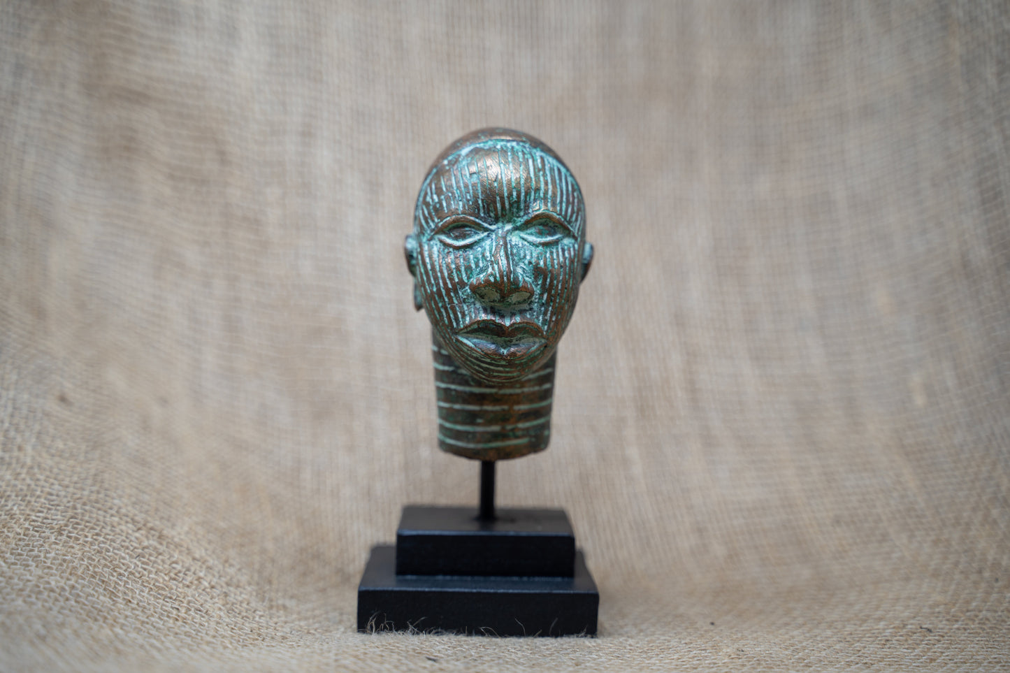 Benin Bronze Head - 37.9