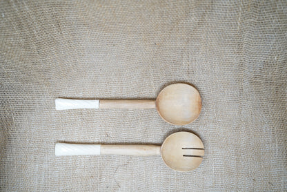 Kenya Salad Servers with Bone Inlay 58