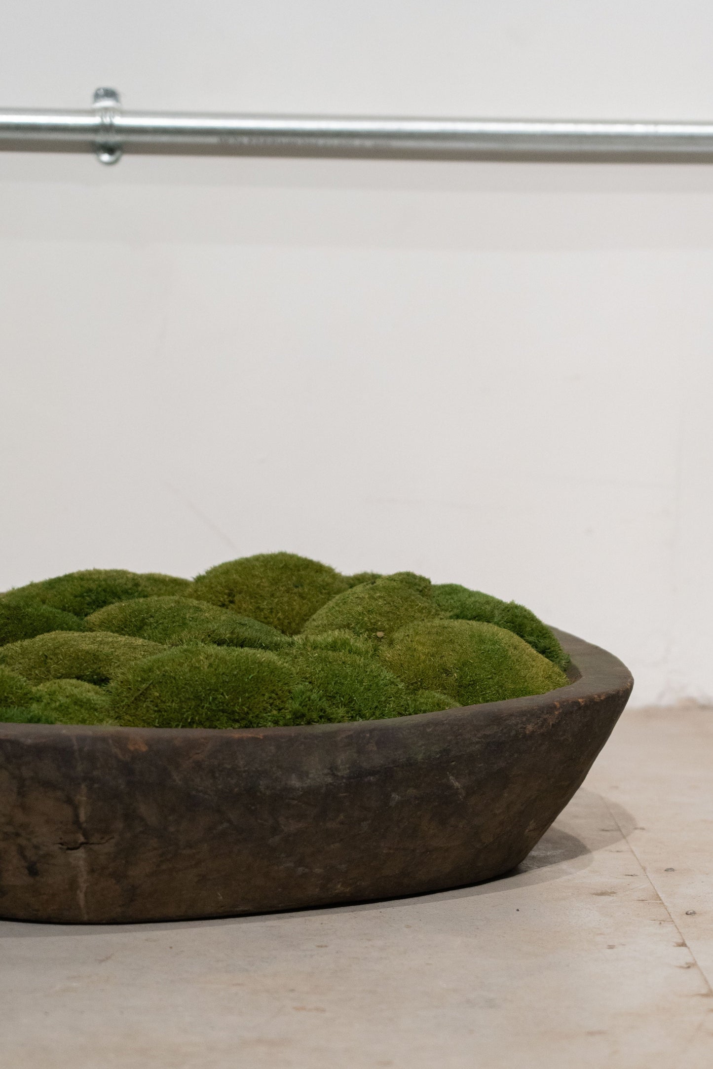 Large Vintage Wooden Moss Bowl