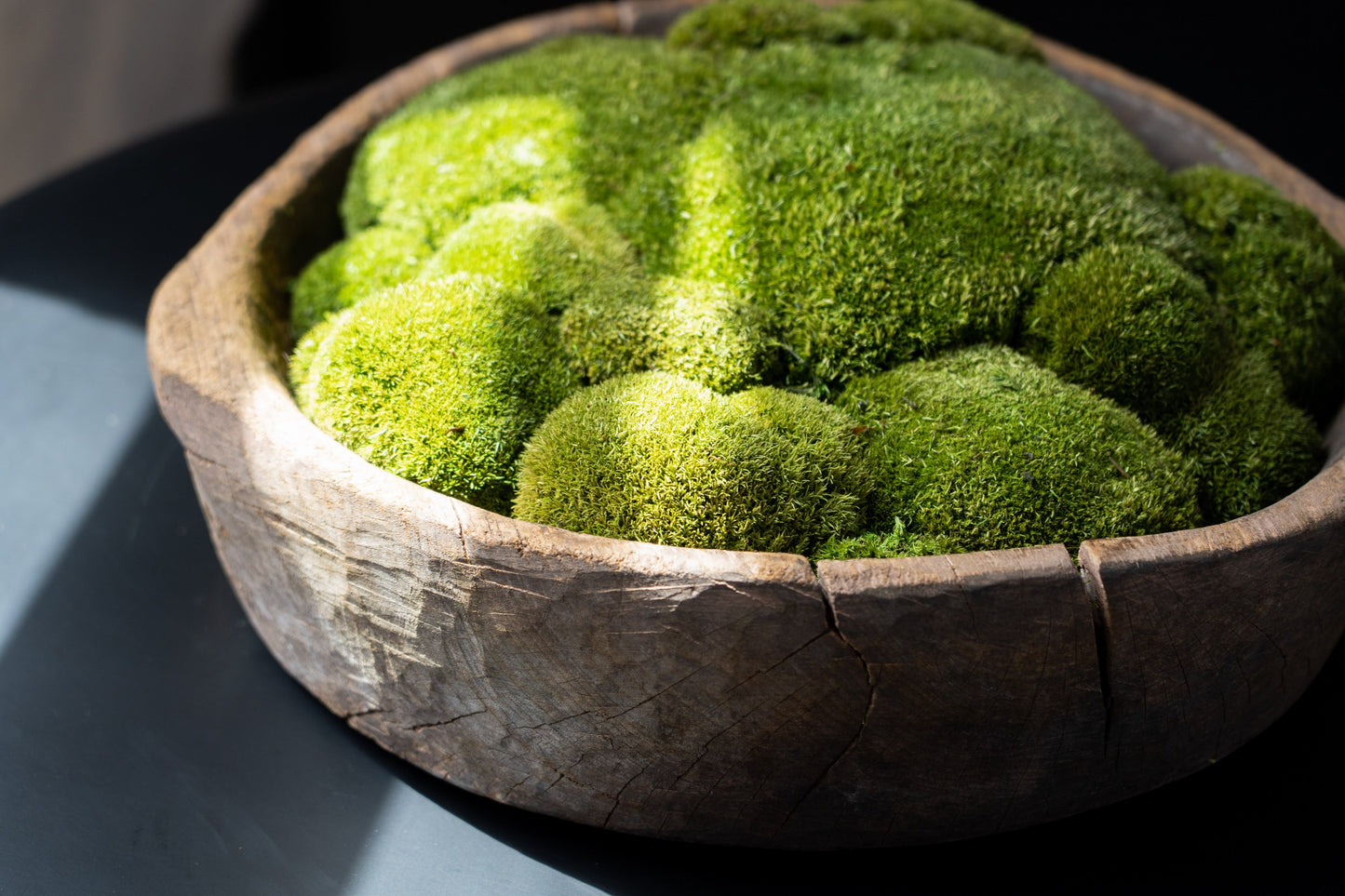 Vintage Wooden Moss Bowl