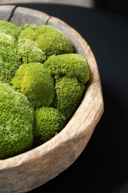Vintage Wooden Moss Bowl
