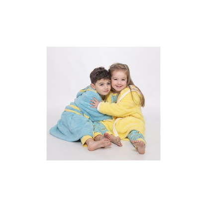 Busy Bees Light Blue Boys Fleece Dressing Gown