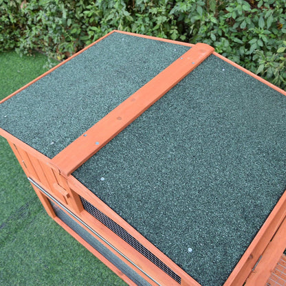PawHut 2 Floor Wooden Rabbit Hutch House Bunny Coop Outdoor Garden Backyard