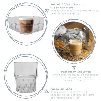 200ml Emplilable Stacking Tumblers - Pack of Six