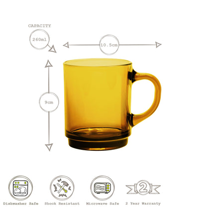 260ml Green Versailles Coffee Glasses - Pack of Six