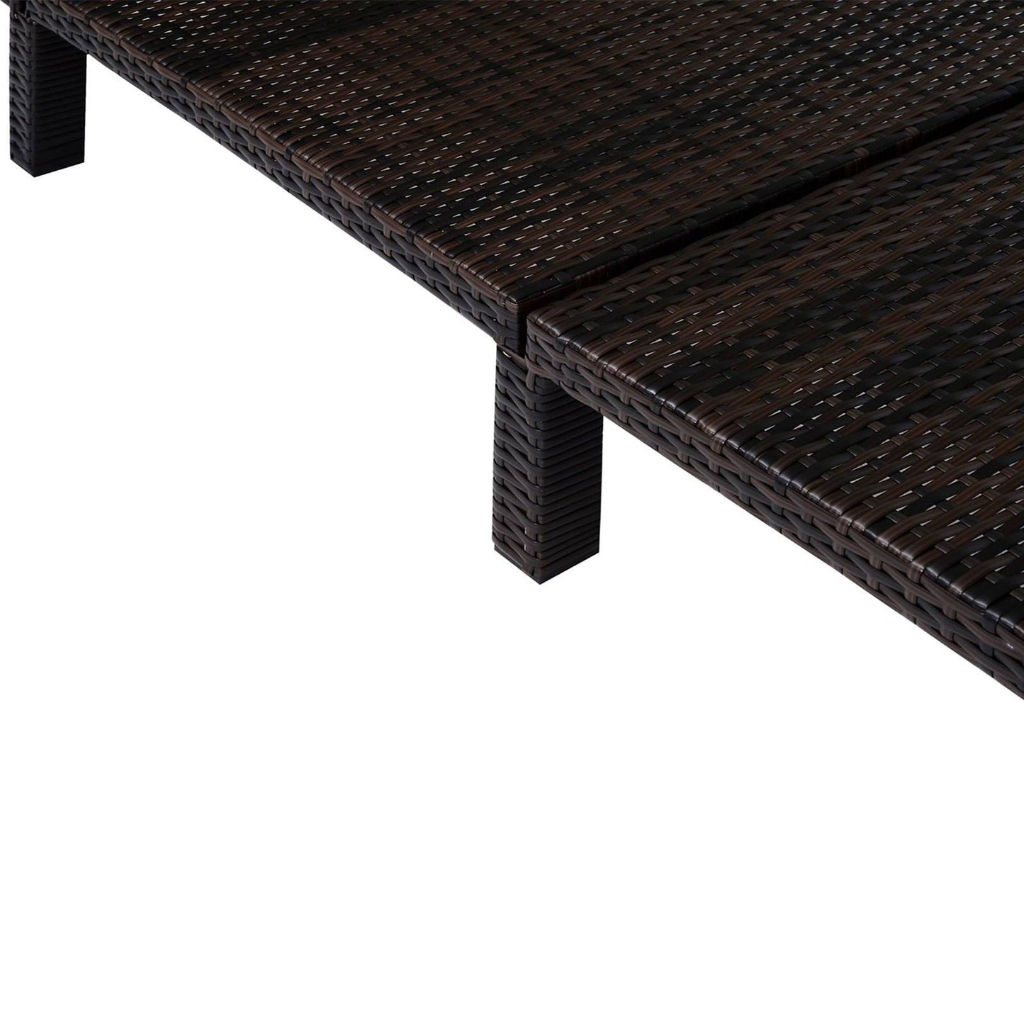 PE Rattan Sun Lounger with Soft Padded Cushion