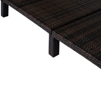 PE Rattan Sun Lounger with Soft Padded Cushion
