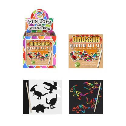 Mini Eco-Friendly Dinosaur Scratch Art Pack