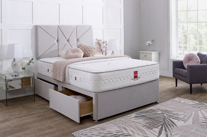 Prague Divan Bed Set with Button Headboard