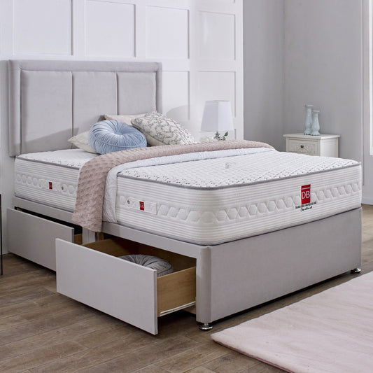 Florence Divan Bed Set with Border Headboard