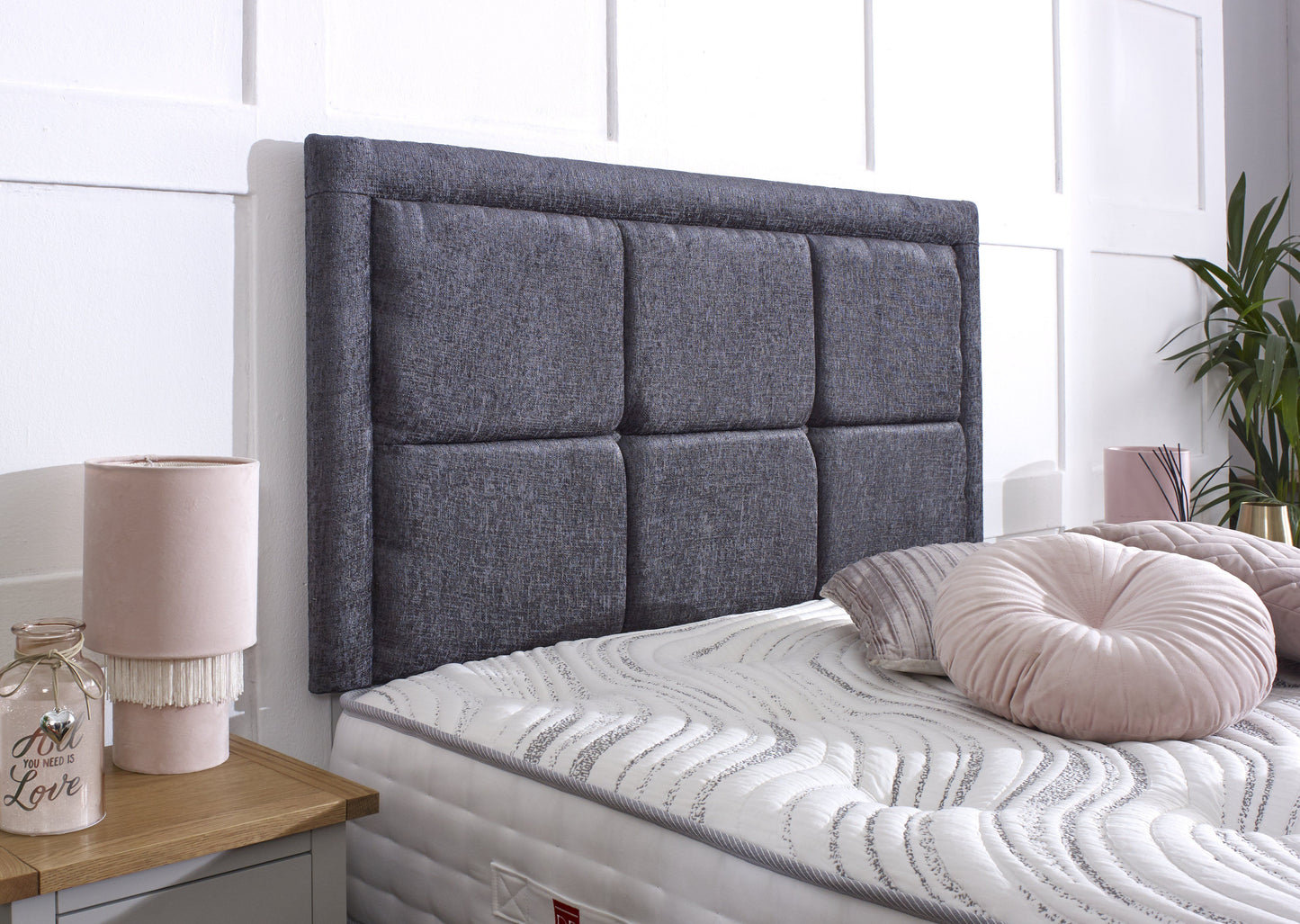 Lisbon Divan Bed Set with Border Headboard