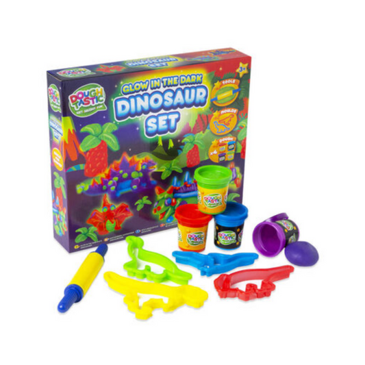 Wholesale Dough Glow Dinosaur Set - (Case of 12)