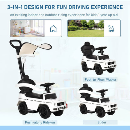 3 in 1 Kids Children Ride on Push Car Toddler Sliding Car G350 Licensed Walker Foot to Floor Slider Push-Along with Horn Steering Wheel NO POWER Manual