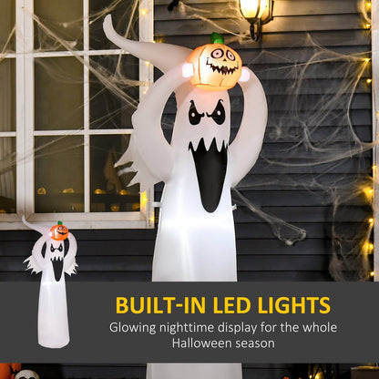 Inflatable Halloween Floating Ghost Pumpkin Outdoor Decoration w/ LED Lights 6FT