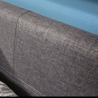 Winston King Size Ottoman Bed Fabric Grey 5 x 7ft