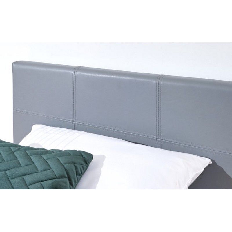 Winston King Size Ottoman Bed Faux Leather Grey 5 x 7ft