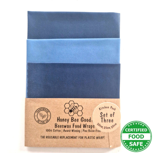 *Set of 3 Handmade Beeswax Wraps | Earth Tones Sky