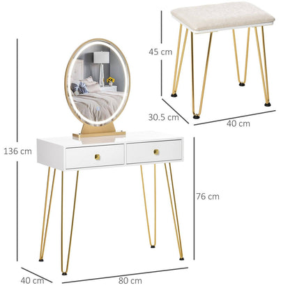 Dressing Table Set with LED Light