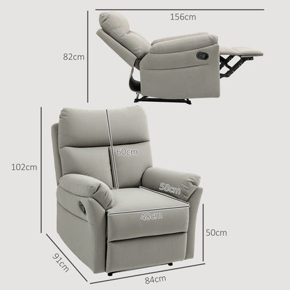 HOMCOM Recliner Armchair, Reclining Chair with Adjustable Leg Rest