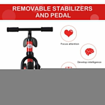 PP Toddlers Removable Stabiliser Balance Bike Red