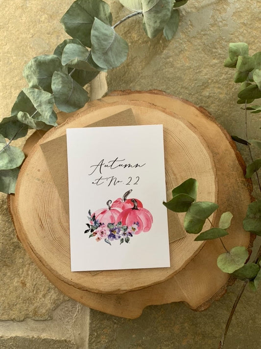 Autumn At No. House Pink Pumpkins Autumn Kitchen Seasonal Wall Home Decor Print