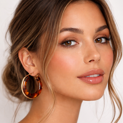 Oreilia Tortoiseshell Hoop Earrings