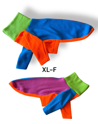 Fleece Jumper - Neon Colour Block