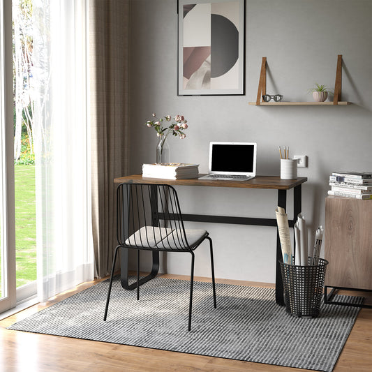 Industrial Writing Desk Simple Study Desk Metal Legs Home Office Workstation