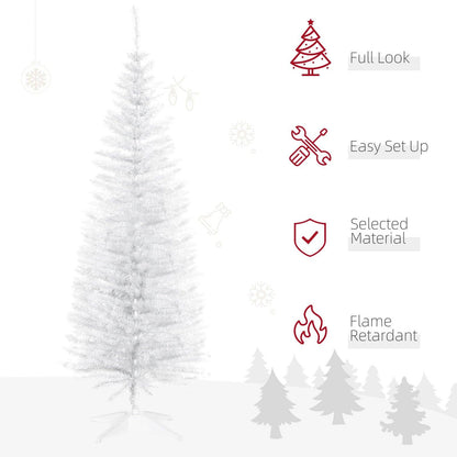 5ft Christmas Tree Artificial - White Slim  294 Tips
