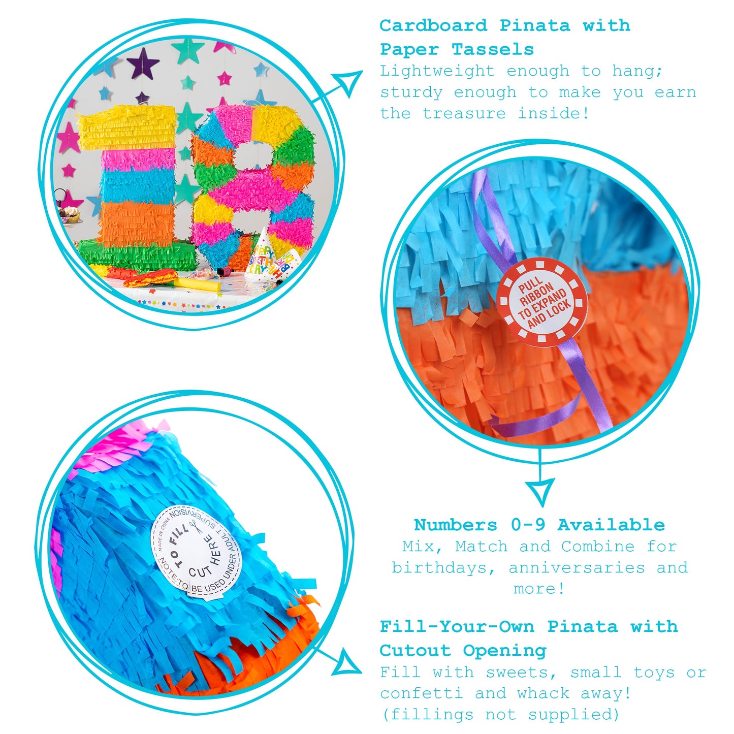 Large Number 5 Pinata Party Set