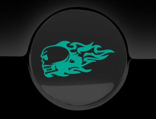 Flaming Skull Fuel Cap Cover Car Sticker