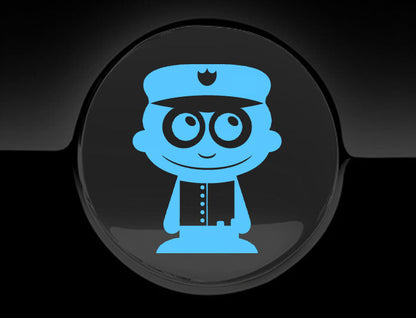 Adorable Policeman Fuel Cap Car Sticker