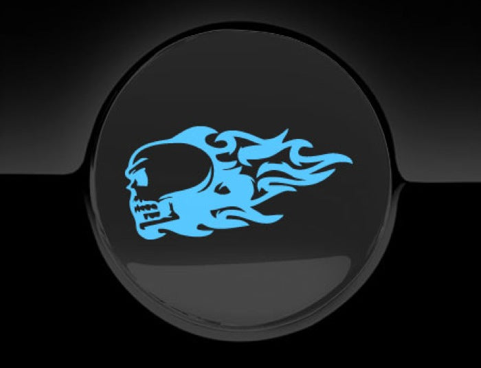 Flaming Skull Fuel Cap Cover Car Sticker
