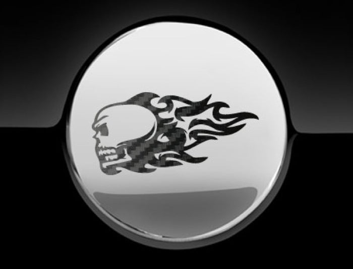 Flaming Skull Fuel Cap Cover Car Sticker