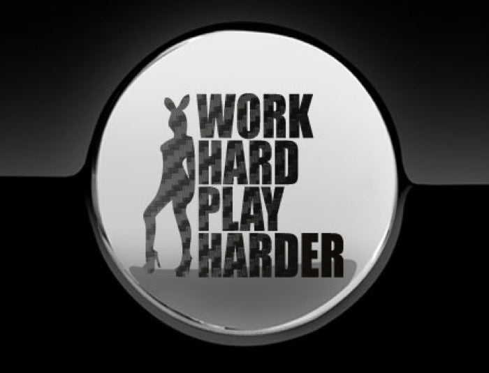 Work Hard Play Harder Fuel Cap Cover Car Sticker
