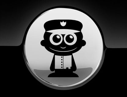 Adorable Policeman Fuel Cap Car Sticker