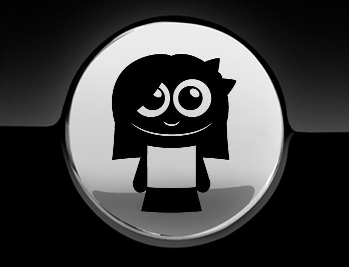 Adorable Girl Fuel Cap Car Sticker