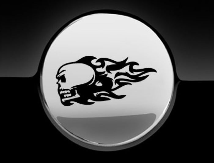 Flaming Skull Fuel Cap Cover Car Sticker