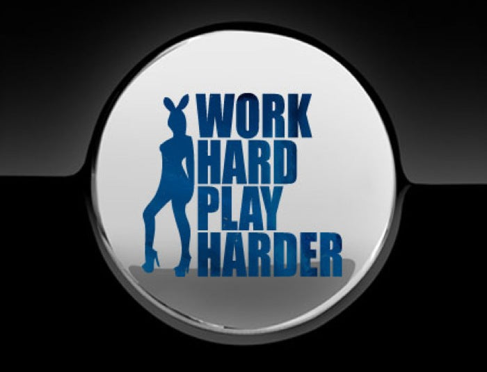Work Hard Play Harder Fuel Cap Cover Car Sticker