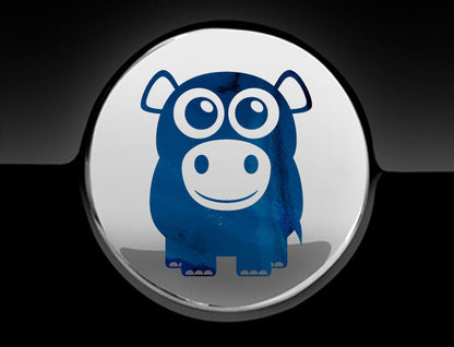 Adorable Hippo Fuel Cap Car Sticker