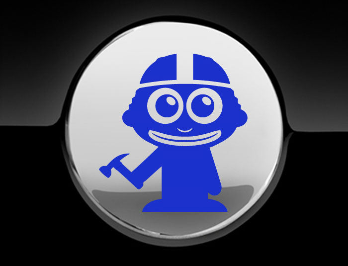 Adorable Construction Worker Fuel Cap Car Sticker