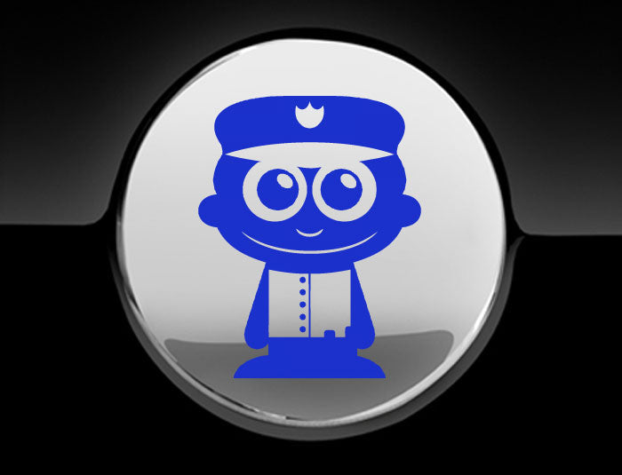 Adorable Policeman Fuel Cap Car Sticker