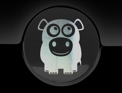 Adorable Hippo Fuel Cap Car Sticker