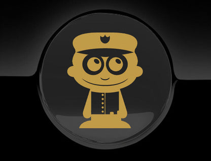 Adorable Policeman Fuel Cap Car Sticker