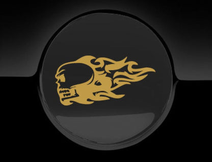 Flaming Skull Fuel Cap Cover Car Sticker