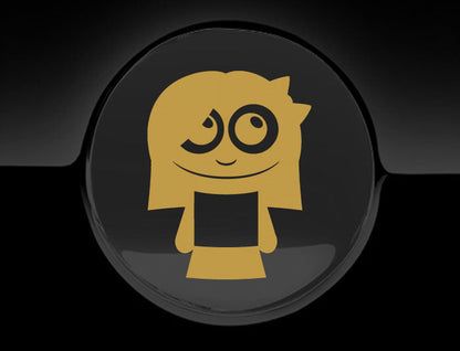 Adorable Girl Fuel Cap Car Sticker