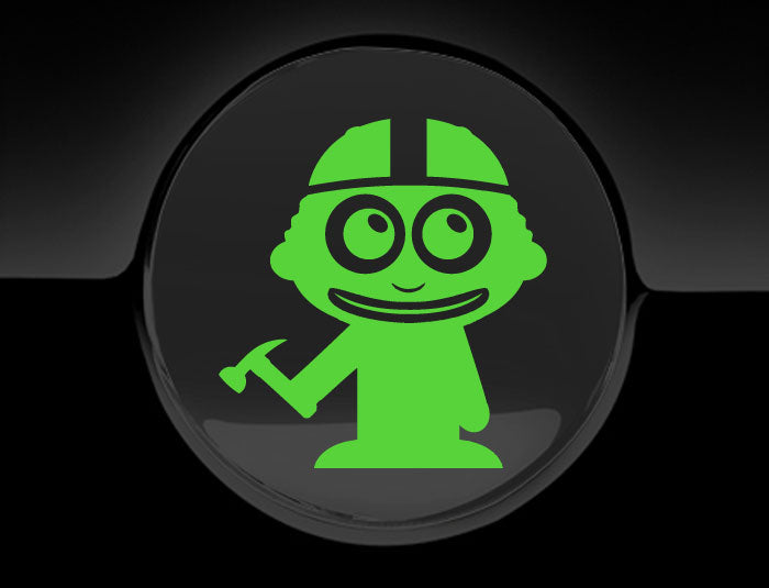 Adorable Construction Worker Fuel Cap Car Sticker