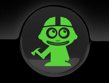 Adorable Construction Worker Fuel Cap Car Sticker