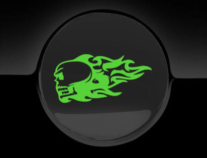 Flaming Skull Fuel Cap Cover Car Sticker